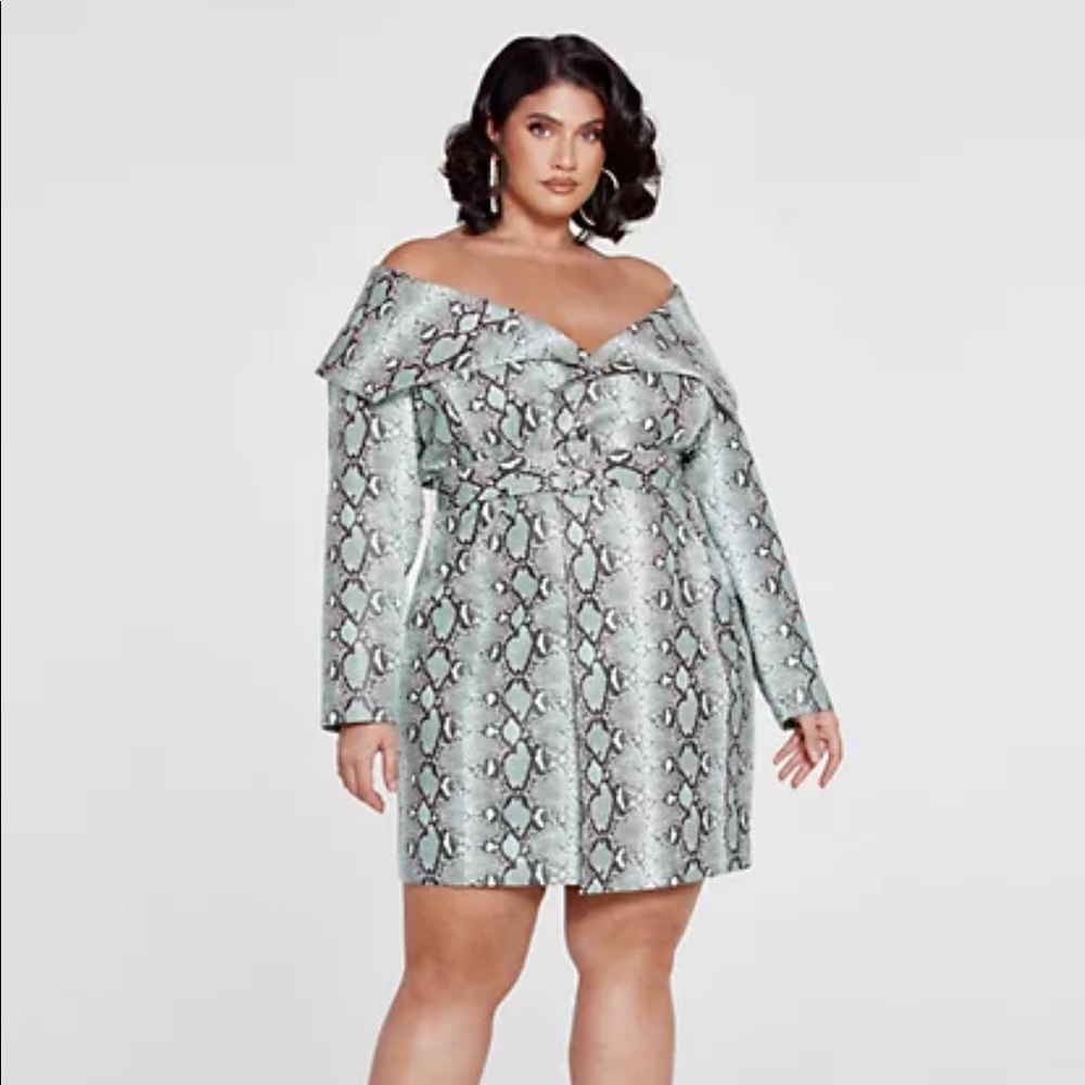 Snakeskin Print Wrap Dress Patrick Starr x Fashion To Figure